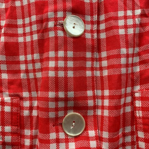 Vintage 80s IVY Lightweight Oversized Windowpane Plaid Unlined Pocket Bl… - Picture 11 of 15